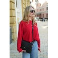 Женская сумка кросс-боди из натуральной кожи черная BAGS4LIFE 33011 с клапаном и хлястиком