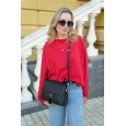 Женская сумка кросс-боди из натуральной кожи черная BAGS4LIFE 33011 с клапаном и хлястиком