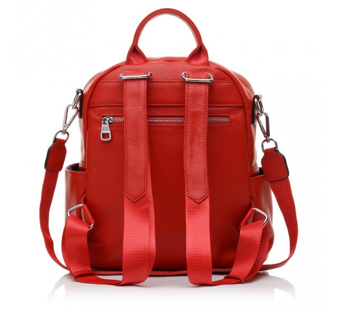 Рюкзак женский кожаный красный BAGS4LIFE 2019-42
