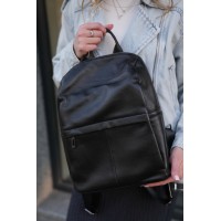 Жіночий рюкзак з натуральної шкіри чорний BAGS4LIFE 718