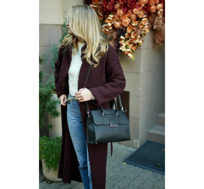 Жіноча сумка з натуральної шкіри чорна BAGS4LIFE 89190