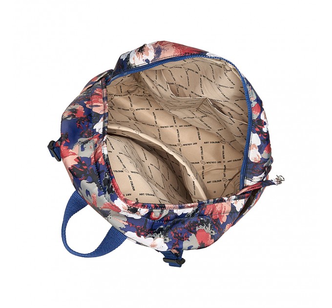 Рюкзак женский из полиэстера синий принт BAGS4LIFE 91001
