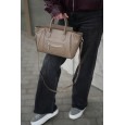 Жіноча сумка з натуральної шкіри сіро-бежева BAGS4LIFE (T) 99070 з ремінцем