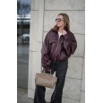 Жіноча сумка з натуральної шкіри сіро-бежева BAGS4LIFE (T) 99070 з ремінцем