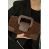Женская сумка-клатч из натуральной кожи и замши коричневая BAGS4LIFE 8637 с цепочкой