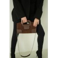 Женская сумка-клатч из натуральной кожи и замши коричневая BAGS4LIFE 8637 с цепочкой
