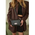Женская сумка из натуральной кожи черная BAGS4LIFE 99167 с клапаном и застежкой
