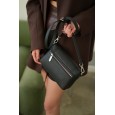 Женская сумка из натуральной кожи черная BAGS4LIFE 99167 с клапаном и застежкой