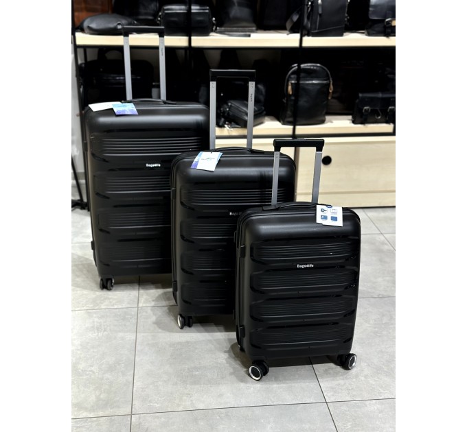 Велика валіза з поліпропілену BAGS4LIFE PP920 чорна