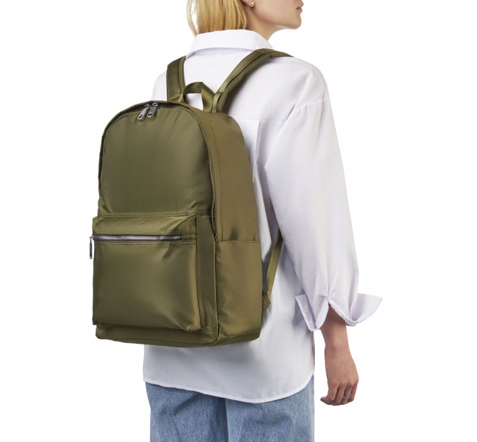 Рюкзак из полиэстера зеленый BAGS4LIFE W1015 хаки