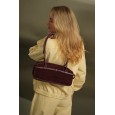 Сумка-багет женская из натуральной кожи и замши бордовая BAGS4LIFE 990226 с ремешком