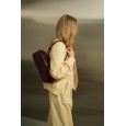 Сумка-багет женская из натуральной кожи и замши бордовая BAGS4LIFE 990226 с ремешком