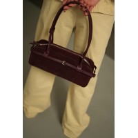 Сумка-багет жіноча з натуральної шкіри та замші бордова BAGS4LIFE 990226 з ремінцем Сумка-багет жіноча з натуральної шкіри та замші бордова BAGS4LIFE 990226 з ремінцем