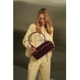 Сумка-багет женская из натуральной кожи и замши бордовая BAGS4LIFE 990226 с ремешком