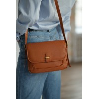 Жіноча сумка крос-боді з натуральної шкіри руда BAGS4LIFE 88366 з клапаном