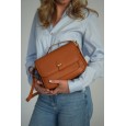 Женская сумка кросс-боди из натуральной кожи рыжая BAGS4LIFE 88366 с клапаном