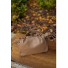 Жіноча сумка з натуральної шкіри бежево-коричнева BAGS4LIFE 99-57 з затяжками
