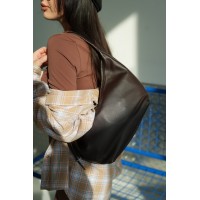 Жіноча сумка-хобо з натуральної шкіри темно-коричнева BAGS4LIFE 8577