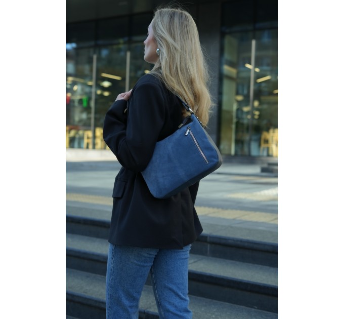 Сумка жіноча з натуральної шкіри синя Vito Torelli 1068 6031/1082