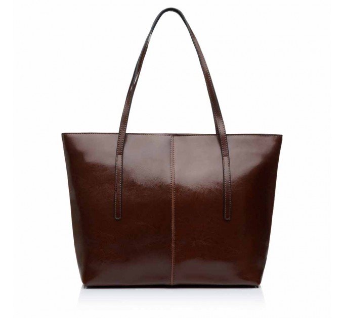 Сумка-шоппер жіноча шкіряна коричнева BAGS4LIFE 55-259