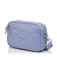 Сумка жіноча з полиэстера бузкова BAGS4LIFE 88006 стьобана кишеня