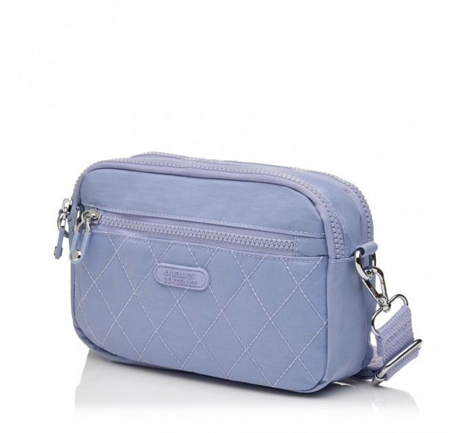 Сумка жіноча з полиэстера бузкова BAGS4LIFE 88006 стьобана кишеня