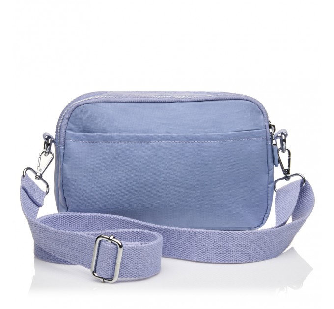 Сумка жіноча з полиэстера бузкова BAGS4LIFE 88006 стьобана кишеня