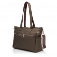 Женская деловая сумка-шоппер из полиэстера коричневая EPOL 6102-07