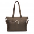 Женская деловая сумка-шоппер из полиэстера коричневая EPOL 6102-07