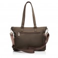 Женская деловая сумка-шоппер из полиэстера коричневая EPOL 6102-07