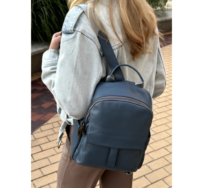 Жіночий рюкзак з натуральної шкіри джинс BAGS4LIFE 712