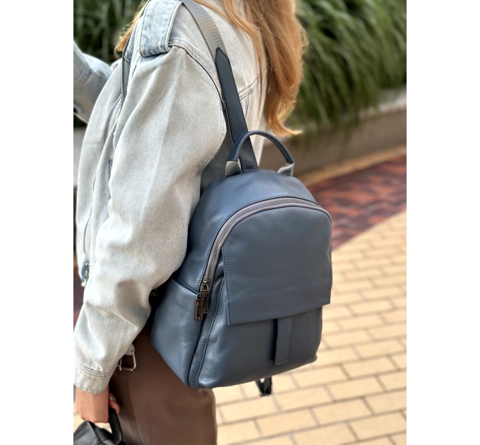 Жіночий рюкзак з натуральної шкіри джинс BAGS4LIFE 712