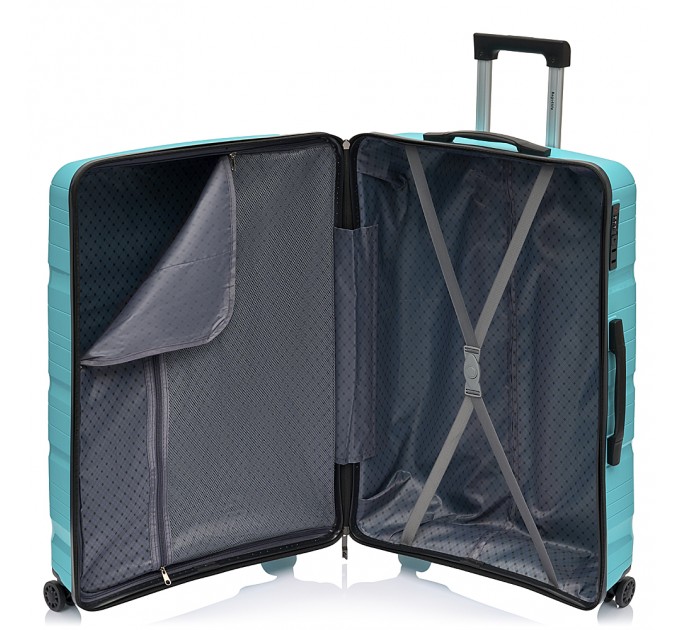 Велика валіза з поліпропілену BAGS4LIFE PP002 зелено-блакитна