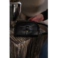 Жіноча сумка крос-боді з натуральної шкіри чорна BAGS4LIFE 212 із застібкою