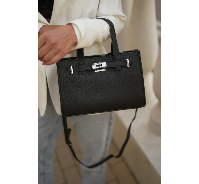 Женская сумка из натуральной кожи черная BAGS4LIFE 9330