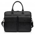 Чоловіча сумка-портфель з натуральної шкіри чорна BAGS4LIFE MAN 6819-3 з кишенями