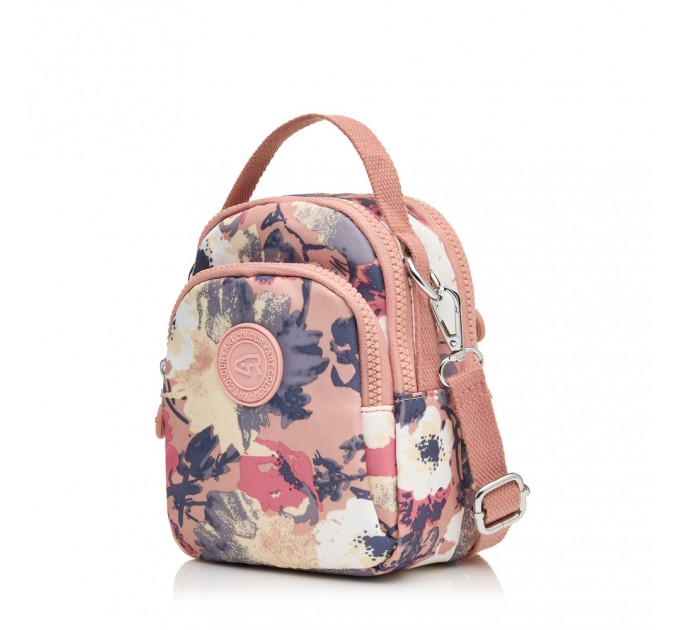 Сумка женская из полиэстера розовый принт BAGS4LIFE 91407 с ручкой