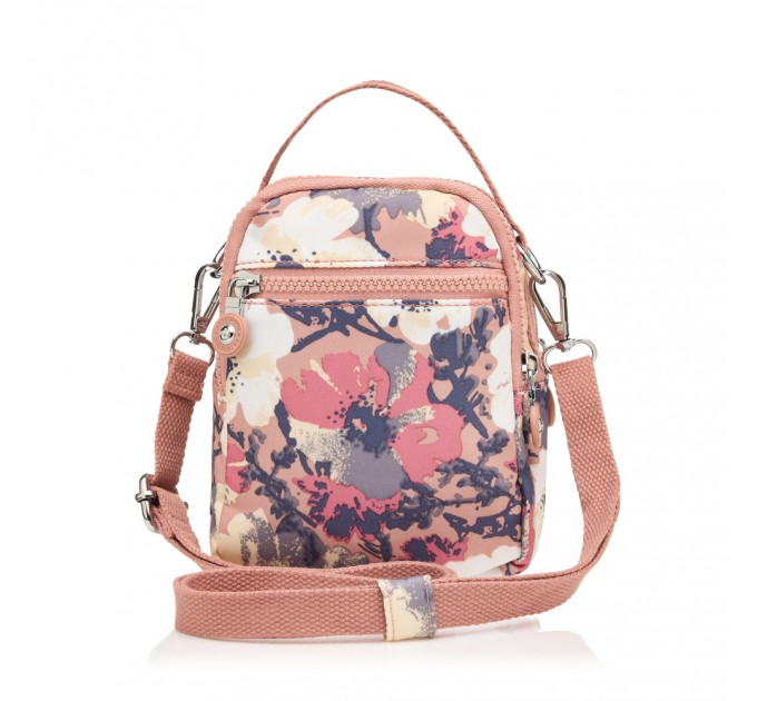 Сумка женская из полиэстера розовый принт BAGS4LIFE 91407 с ручкой