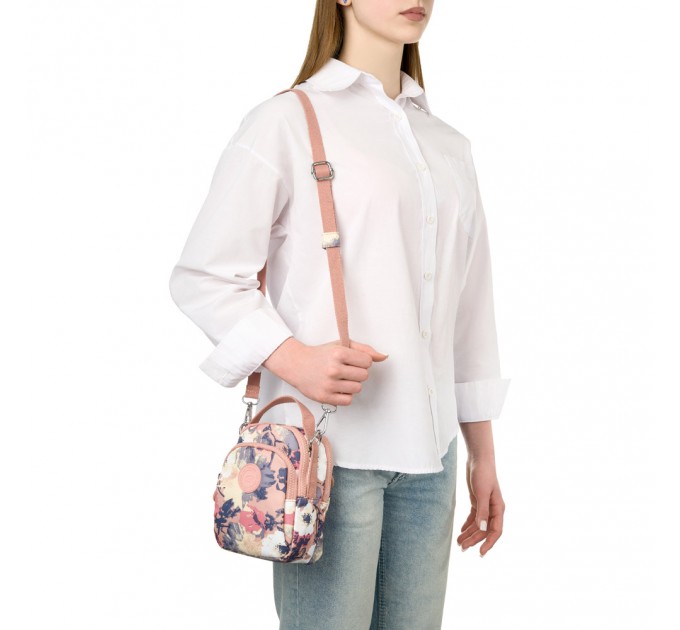 Сумка женская из полиэстера розовый принт BAGS4LIFE 91407 с ручкой