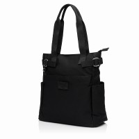 Жіноча сумка-шопер з поліестера чорна BAGS4LIFE 5194 з ремінцями