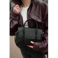 Жіноча сумка-тоут з натуральної шкіри чорна BAGS4LIFE 99067 з клапаном