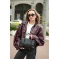 Женская сумка-тоут с натуральной кожи черная BAGS4LIFE 99067 с клапаном