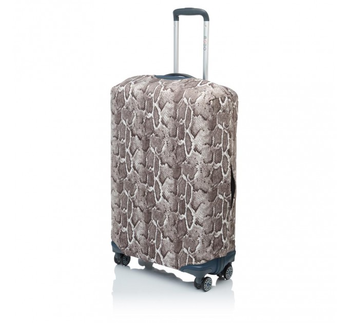 Чохол для валізи маленького розміру тканинний Vito Torelli пітон сірий