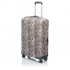 Чехол для чемодана маленького размера тканевый Vito Torelli питон серый
