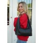 Жіноча сумка-хобо з натуральної шкіри чорна BAGS4LIFE 8599