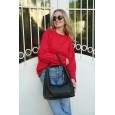 Женская сумка-хобо с натуральной кожи черная BAGS4LIFE 8599