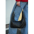 Женская сумка-хобо с натуральной кожи черная BAGS4LIFE 8599