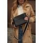 Женская сумка-месенджер из натуральной кожи черная BAGS4LIFE 6065 прямоугольная
