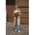 Женская сумка-месенджер из натуральной кожи черная BAGS4LIFE 6065 прямоугольная