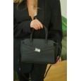 Жіноча сумка з натуральної шкіри чорна BAGS4LIFE 89189 з ремінцем